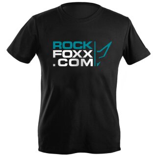 ROCKFOXX U-Neck T-Shirt MEN schwarz, Logo groß